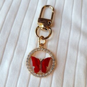 Red butterfly keychain